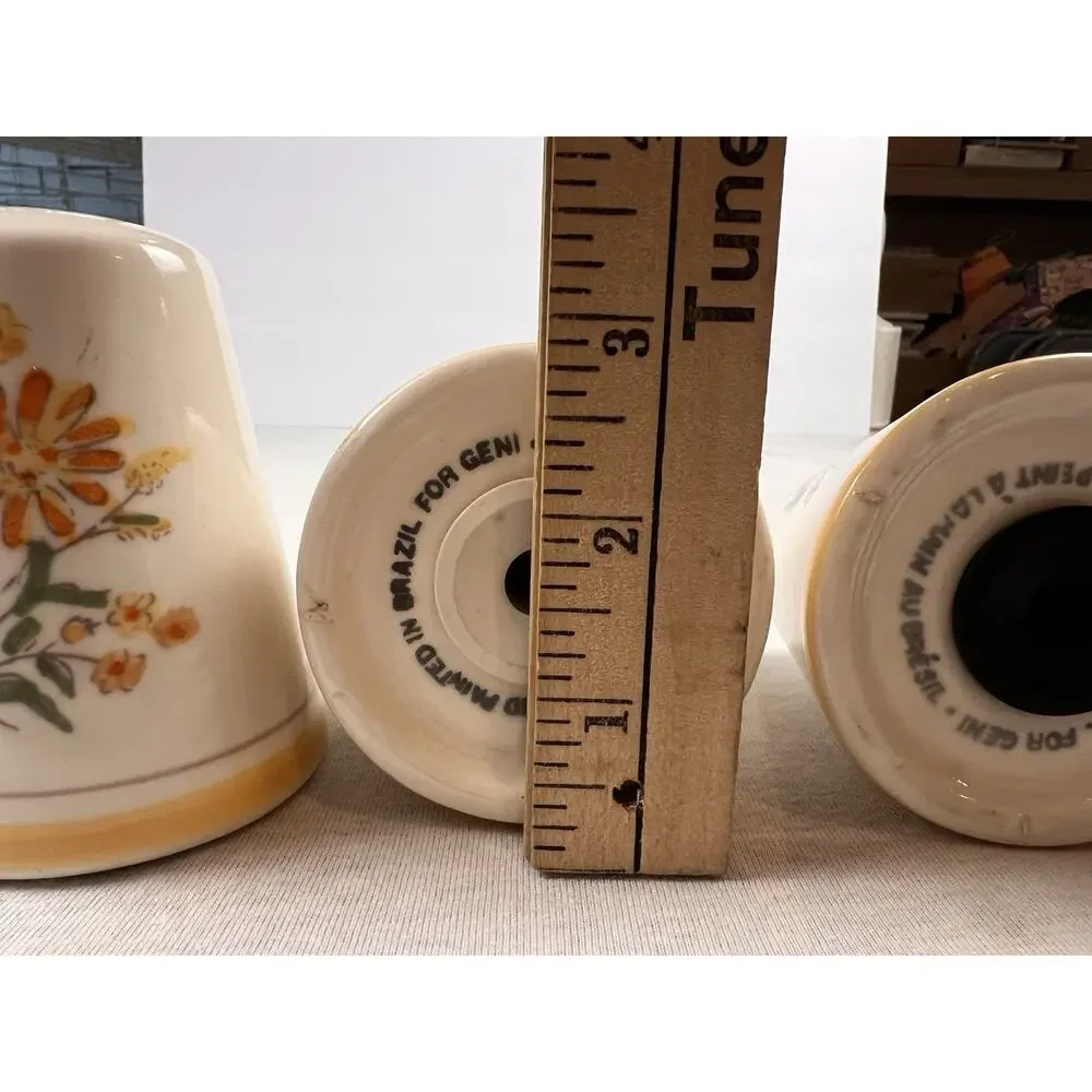Vintage GENI Salt & Pepper & Spice Shakers Floral Design Ceramic Set Of 5